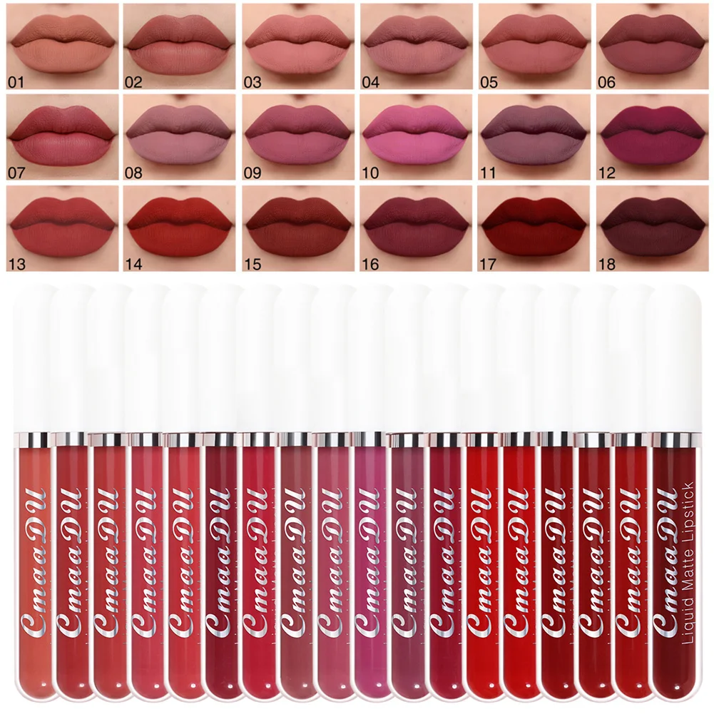 

18 Colors Makeup Matte Liquid Lipstick Waterproof and Sweat-proof Long Lasting Nonstick Cup Lip Gloss for Girlfriend Mother Lip