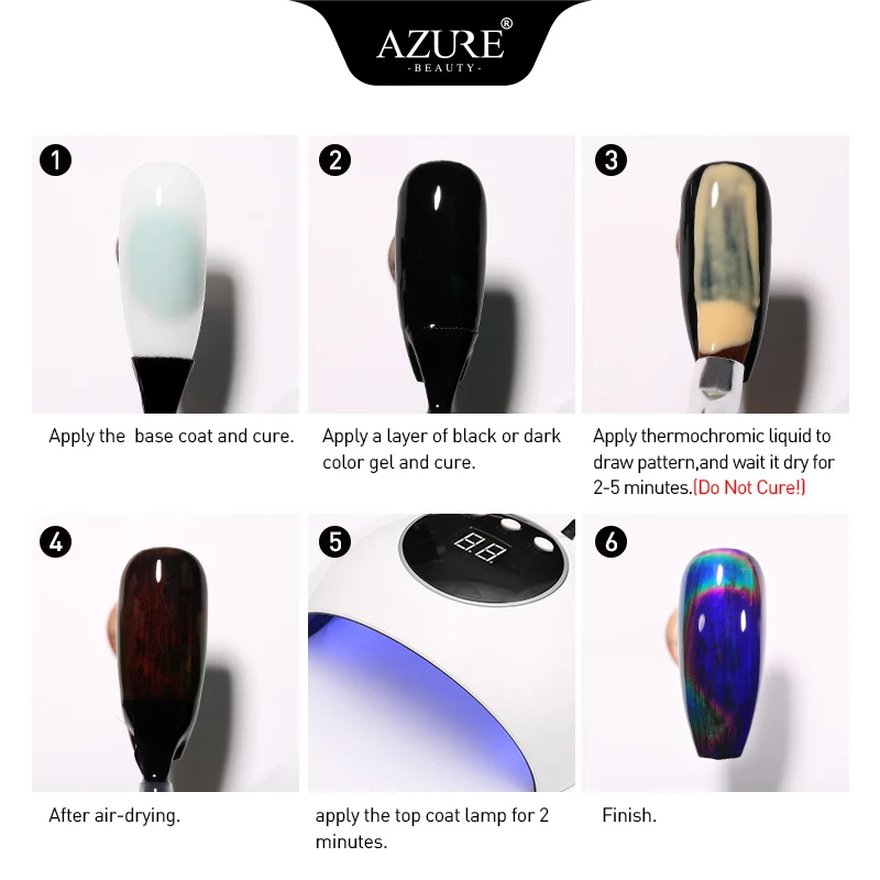 Azure beauty новейший термохромный Жидкий Гель-лак для ногтей Хамелеон нейл-арта с