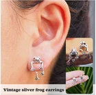 Серьги-гвоздики 2 вида для влюбленных лягушек ювелирные изделия Ретро съемные серьги-гвоздики подарок для женщин Прямая поставка