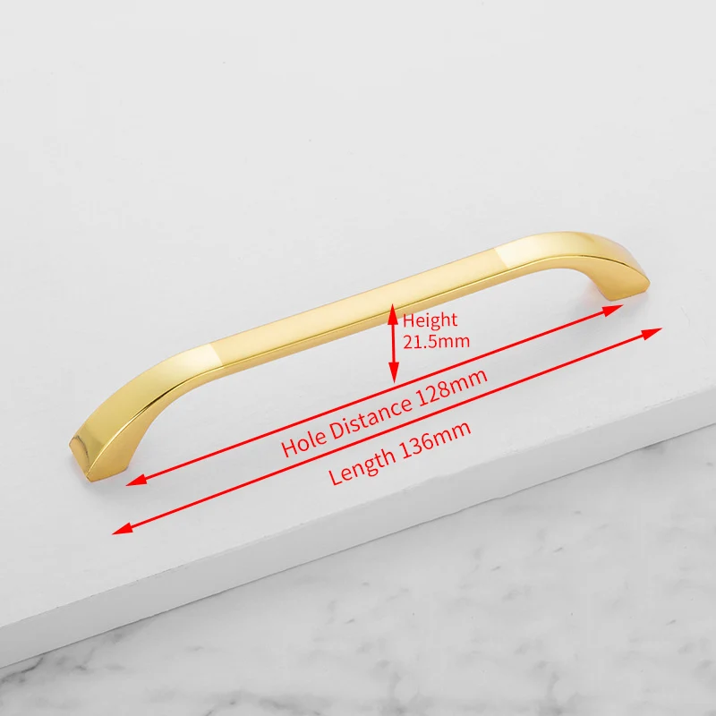 Gold 128mm Цинковый сплав Современный черный цвет, для шкафов ручки Золото кухонные ручки шкафа дверной ручки для выдвижных ящиков оборудование для обработки мебели - Цвет: Gold 128mm
