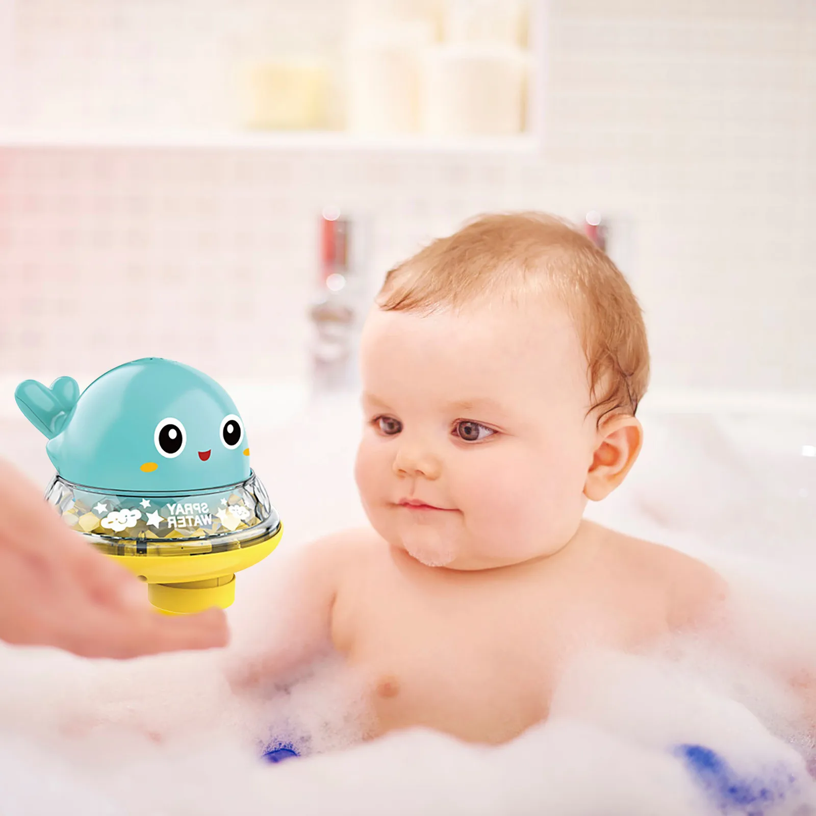 

Dual-Purpose Automatic Induction Jet Floating Bathtub Toy Suitable For Children Bathing Shower Kids