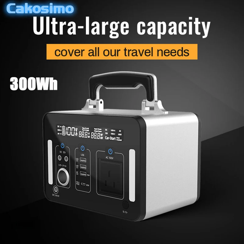 

300W Rechargeable Power Bank Power Station 83200mAh AC110V/230v with SOS Light For Home Party/Emergency/RV/Tent Camping/CPAP