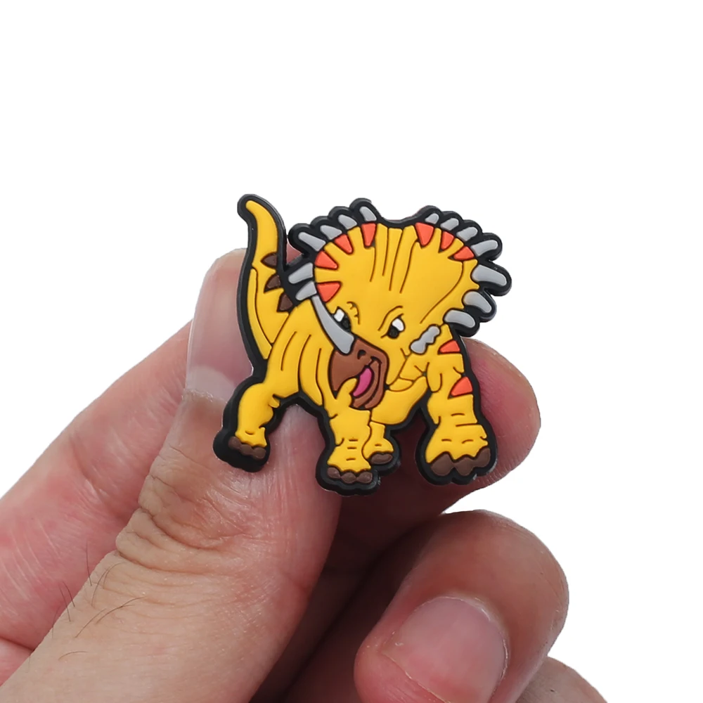 Горячая распродажа 1 шт. шармов для обуви, новинка, декорация для сада в виде милых динозавров для крепления на детскую обувь, подарок для мальчиков на Рождество, кроксы, джибзы.