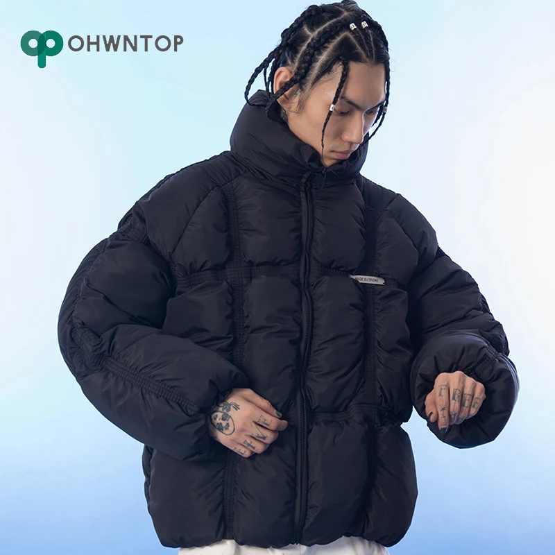 

Мужская простая однотонная толстая верхняя одежда в стиле хип-хоп, простая Модная парка, куртка, уличная одежда, зимние куртки для пар, тепла...