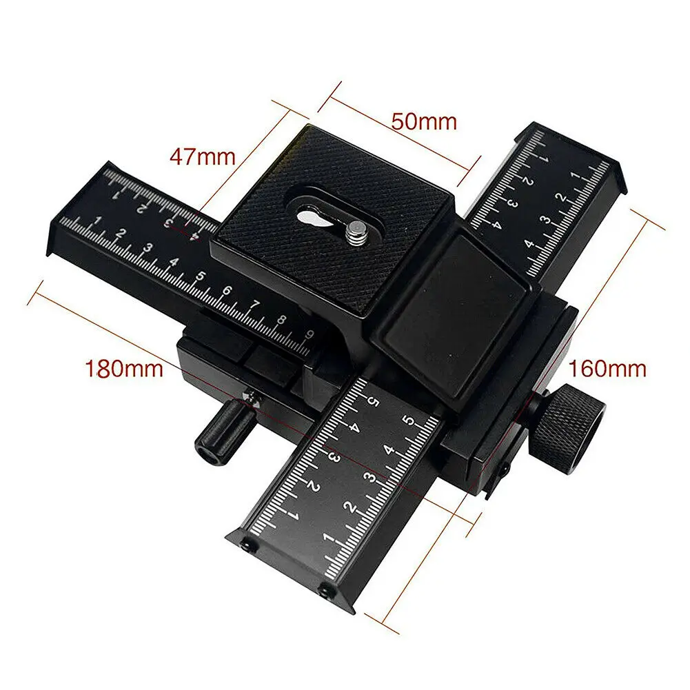 4 Way Macro Focusing Rail Slider for Canon Sony Nikon Pentax Close-Up Shooting Tripod Head with 1/4 Screw DSLR Camera |