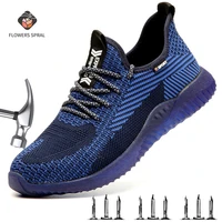 work safety shoes mens ankle boots shoes mens summer work breathable lightweight boots non slip wear resistant sports shoes 2021