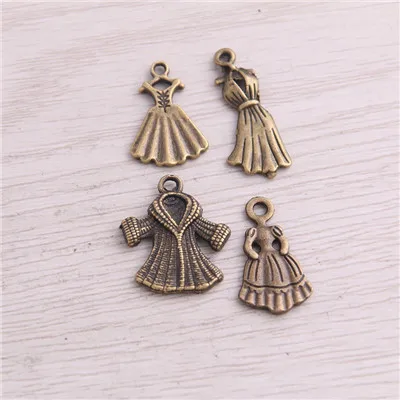 Mix Antique Bronze Сладкий колокол 30 шт. 4 стиля продукт два цвета дамское пальто Дамское Платье подвески ювелирные изделия из металла маркировка - Окраска металла: Mix Antique Bronze