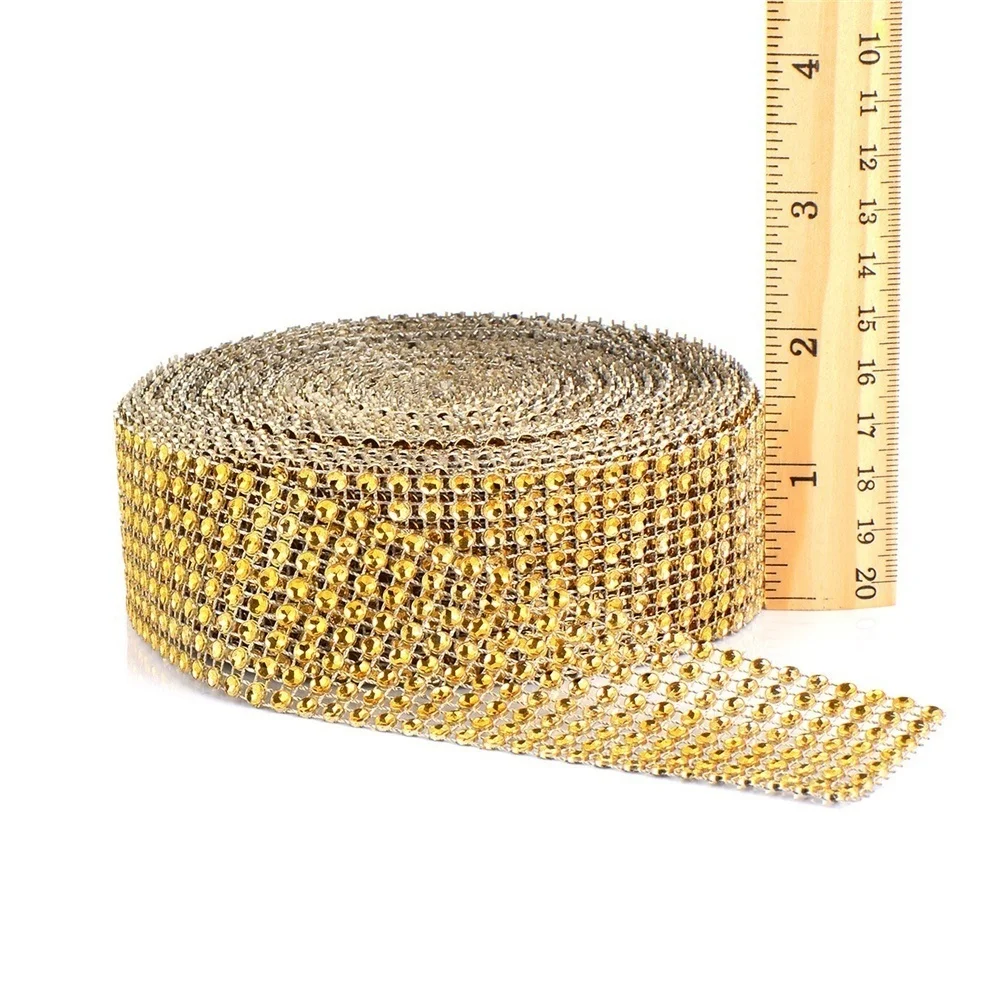 2 м/рулон 8 рядов золотистого и серебристого цвета Сетка упаковочная Блестящий