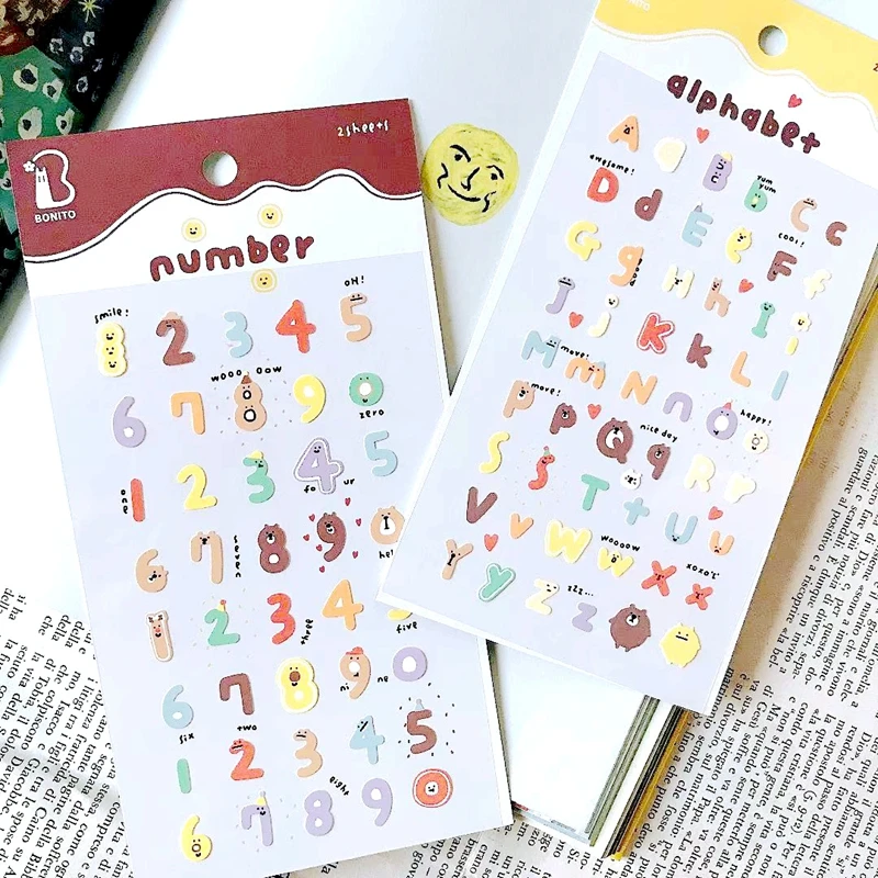 

Милые корейские наклейки с буквами алфавита, эстетические канцелярские товары, дневник нежелательной почты, наклейки для детей, материал для скрапбукинга, рукоделие