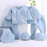 newborn soft infant baby suits boy girl clothes top pants bibs hat 7pcset 100 cotton baby clothing set for 0 3m newborn outfit