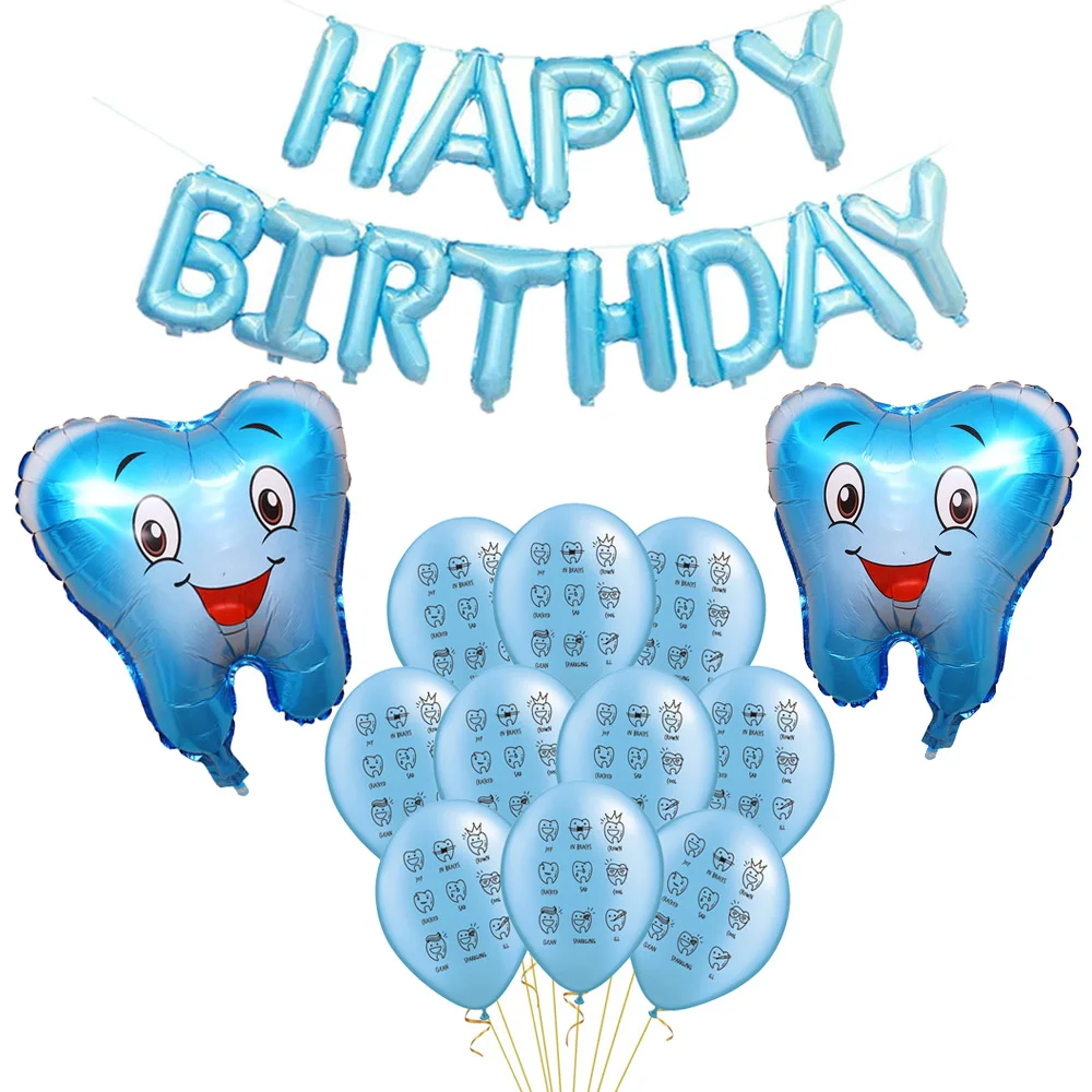 1 компл. голубые и розовые Мультяшные зубы тематические шары выражение улыбки