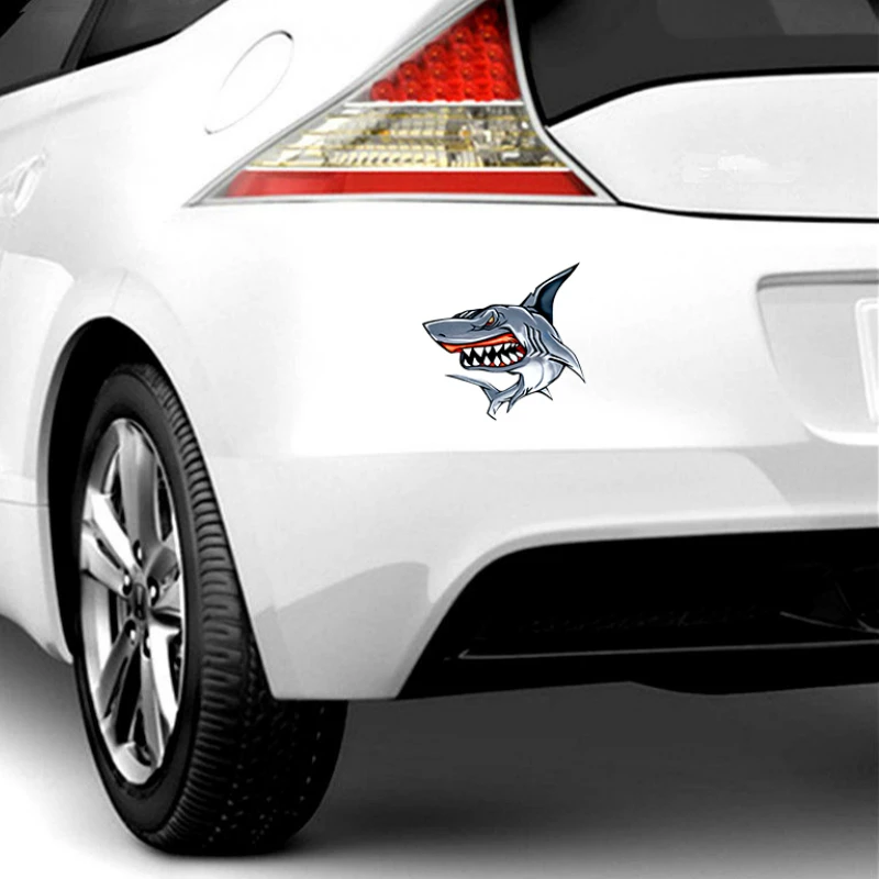 

Fun and Scary Shark Car Motorcycle Exterior Waterproof PVC Sticker, 16cm*15.5cm