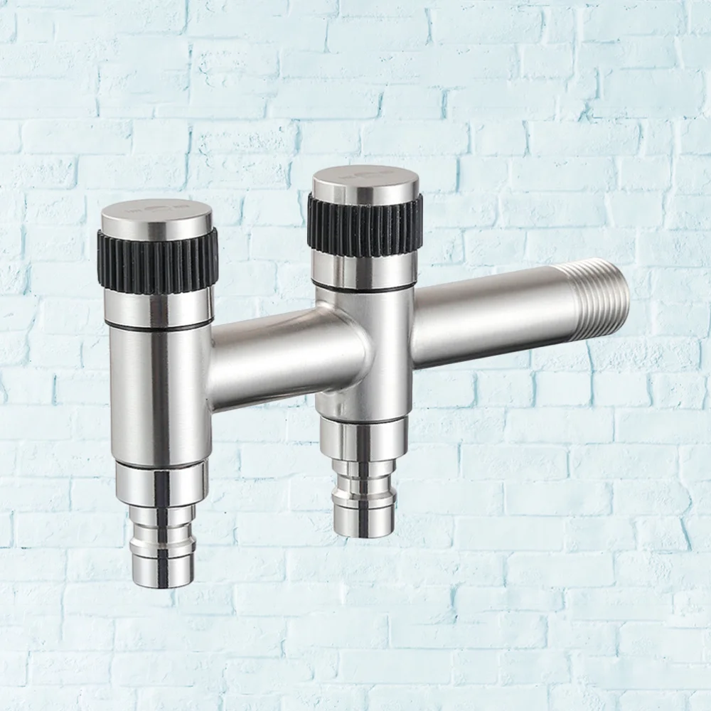 

Three Way Bathroom Washing Machine Double Handle Stainless Steel Cold Water