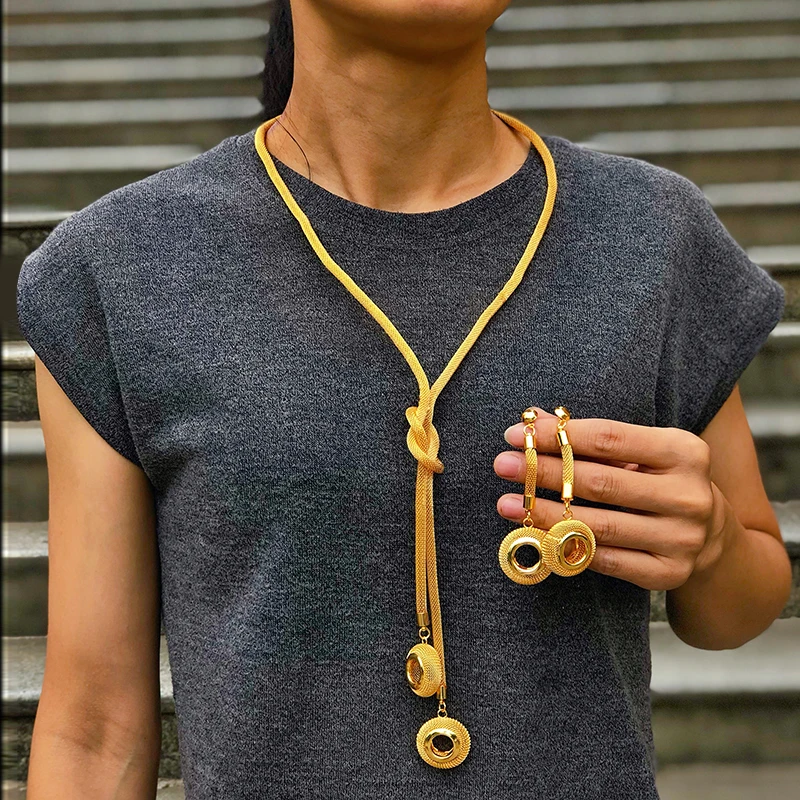 Wando набор золотых ювелирных изделий из бисера для женщин нигерийский Дубай