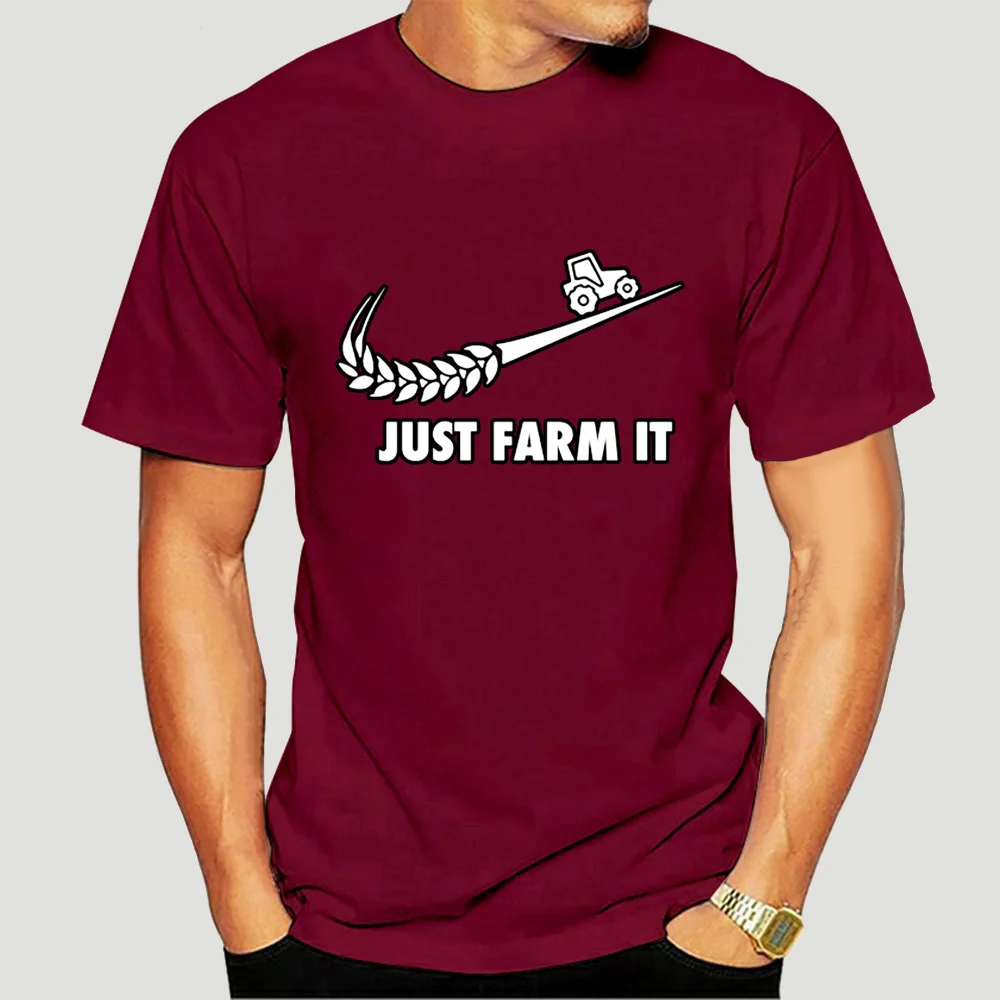 

Fashion Just Farm It T Shirt Men O-neck Cotton Short Sleeve Farmer T-shirts Farming Mans Tshirt Tops 5166X