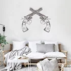 Ковбойская Наклейка на стену с пистолетами, оружием, красивая наклейка на стену, домашнее украшение для мальчика, спальни, виниловая роспись dw3998