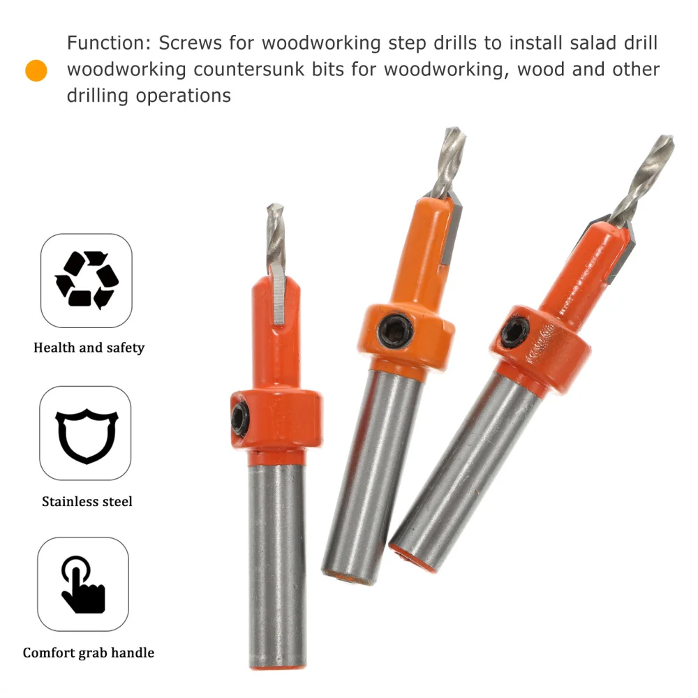 

3pcs Practical Chamfer Drilling Tool Countersink Twisting Drill Bit Screw Drill