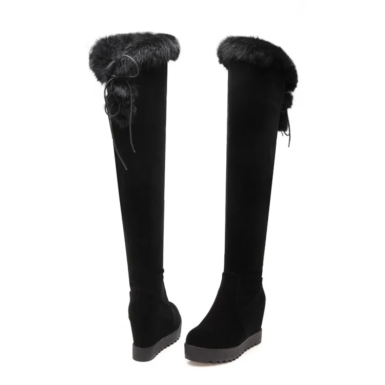 Ботфорты женские выше колена сапоги с перекрестными ремешками воротником