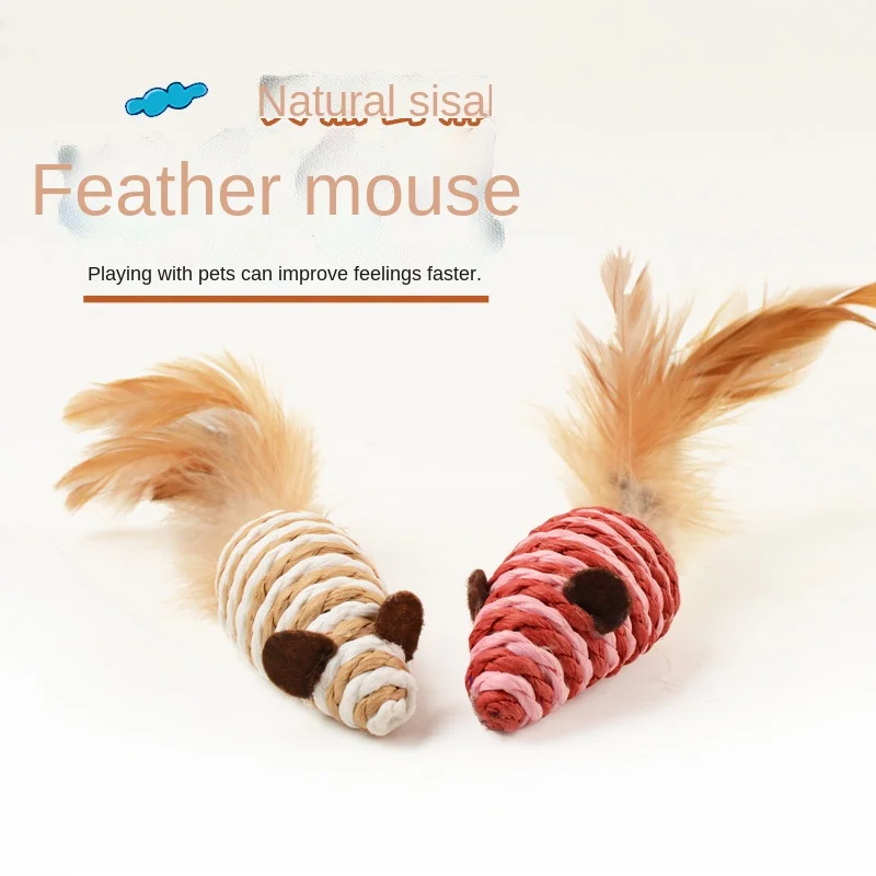 Новинка 2021 игрушка для кошек сизальная мышь цветная полоса - Цена: 72,09 руб.