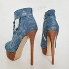 Ботинки женские BERZIMER, на высоком каблуке, с открытым носком, на молнии, со шнуровкой, большие размеры 41, 43, 45, 47, 52