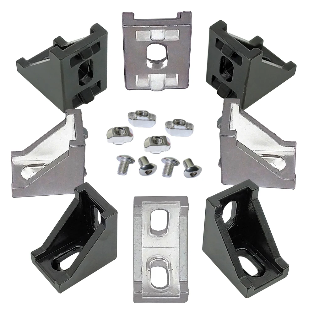 

10 20pcs 1515 2020 3030 Series Corner Angle L Brackets Connector Fasten connector for 15S 20S 30S Aluminum Extrusion Profile