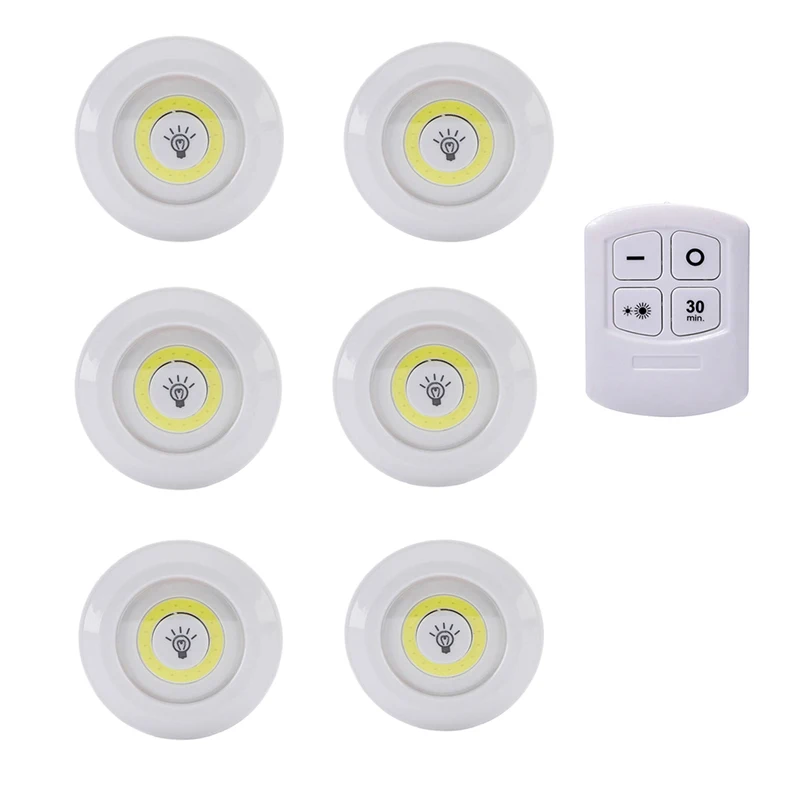 1Remote 6 lamp Новая диммируемая светодиодная подсветка под шкаф с пультом дистанционного управления на батарейках светодиодный светильник s для шкаф для ванной комнаты светильник ing - Цвет: 1Remote 6 lamp