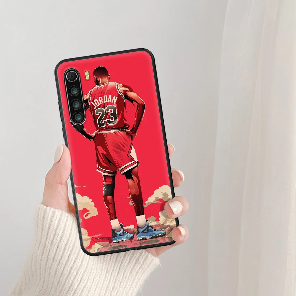 

Michael Jordan Phone Case For Xiaomi Redmi Note 7 8 8T 9 9S 4X 7 7A 9A K30 Pro Ultra black Waterproof Luxury Back Painting Etui