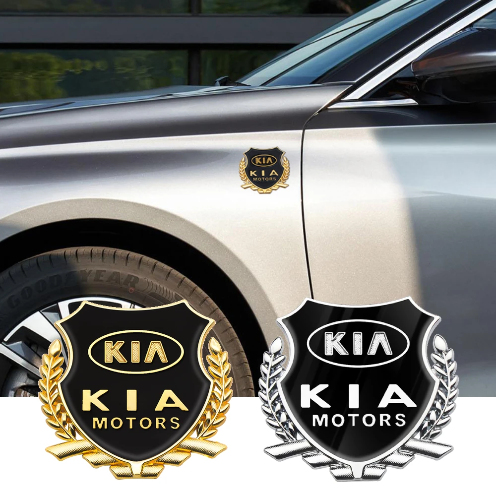 

2Pcs Car Decoration Decals 3D Metal Alloy Badge Door Window Body Sticker For KIA Picanto Optima 2016 Ceed 2013 Rio 3 4 R