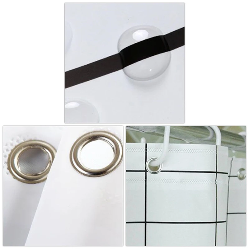 Водонепроницаемая занавеска для душа с крючками ванной из полиэстера цифровым