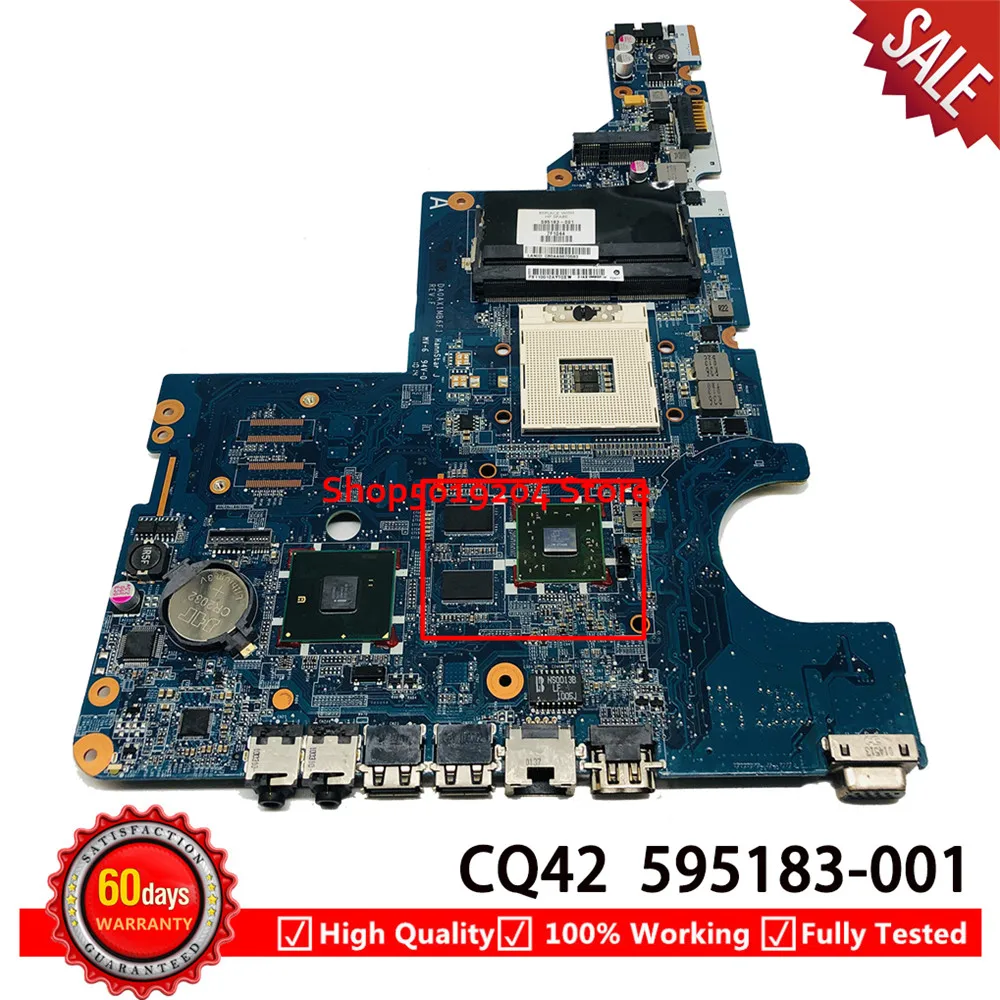 For HP CQ42 G62 G42 G72 CQ62 laptop motherboard DA0AX1MB6F1 HM55 595183-001 Mainboard