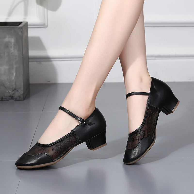 Dance-Shoes For Women Ballroom Shoes Ladies Girls Tango Square Dancing Shoes Salsa Sandral Closed Toe Outdoor Soft Silver Shoes