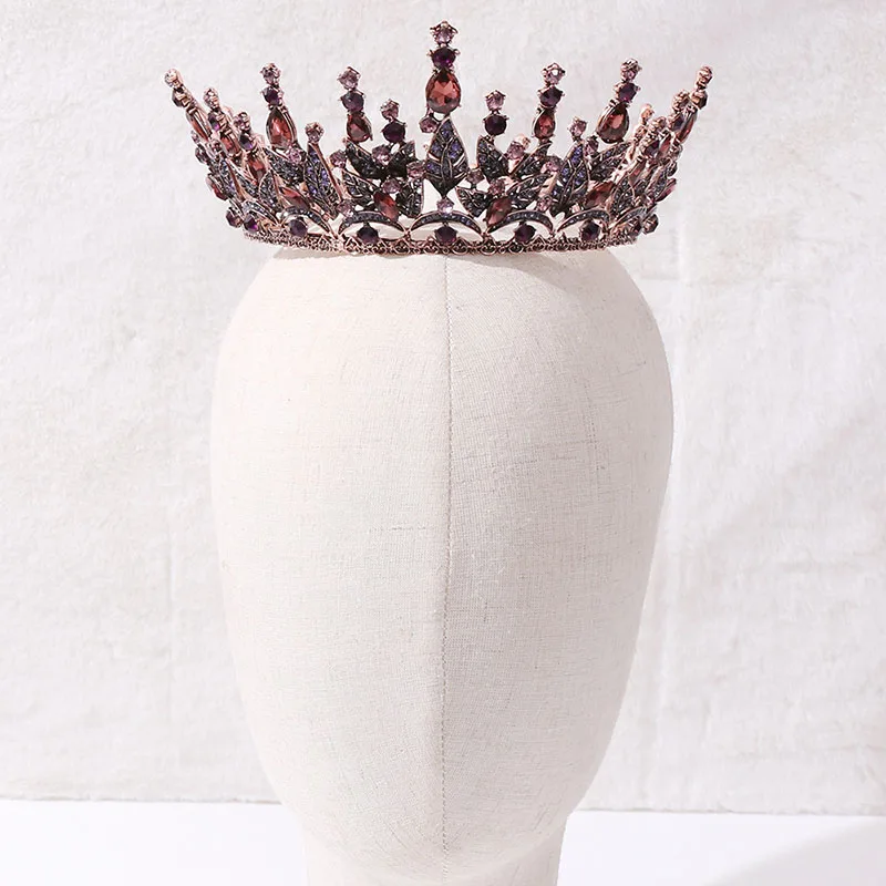 

Тиары и короны в винтажном стиле королевская принцесса, диадемы с круглыми кристаллами, свадебные аксессуары для невесты и невесты