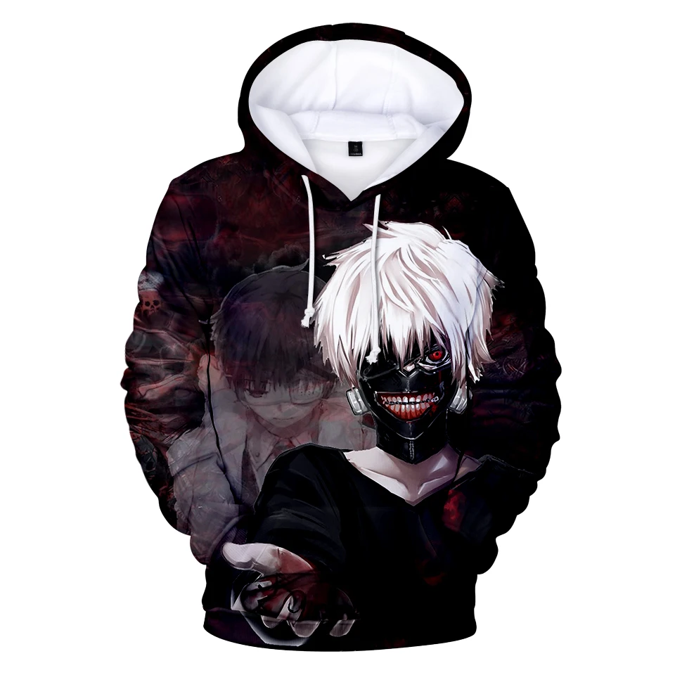 

Hot Anime Tokyo Ghouls Sweatshirts Hoodies Men/women Fashion Print Hooded Anime Tokyo Ghoul 3D Hoody Sweatshirt EU Size XXS-4XL