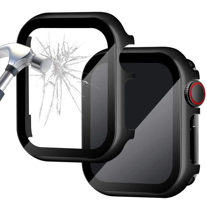 

Protective Case for apple watch 5/4/3/2/1 44mm 40mm 42mm 38mm metal Protector Cover&HD Clear Ultra-Thin watch film accessories