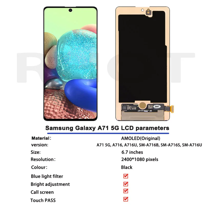 Pantalla LCD Original de 6,5 pulgadas para m&oacute;vil, montaje de digitalizador t&aacute;ctil para Samsung Galaxy A71, 5G, A716, A716B, A716U-2