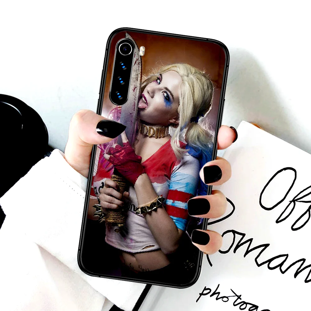

Harley Villain Quinn Phone Case For Xiaomi Redmi Note 7 8 8T 9 9S 4X 7 7A 9A K30 Pro Ultra black Shell Luxury Hoesjes Trend Cell