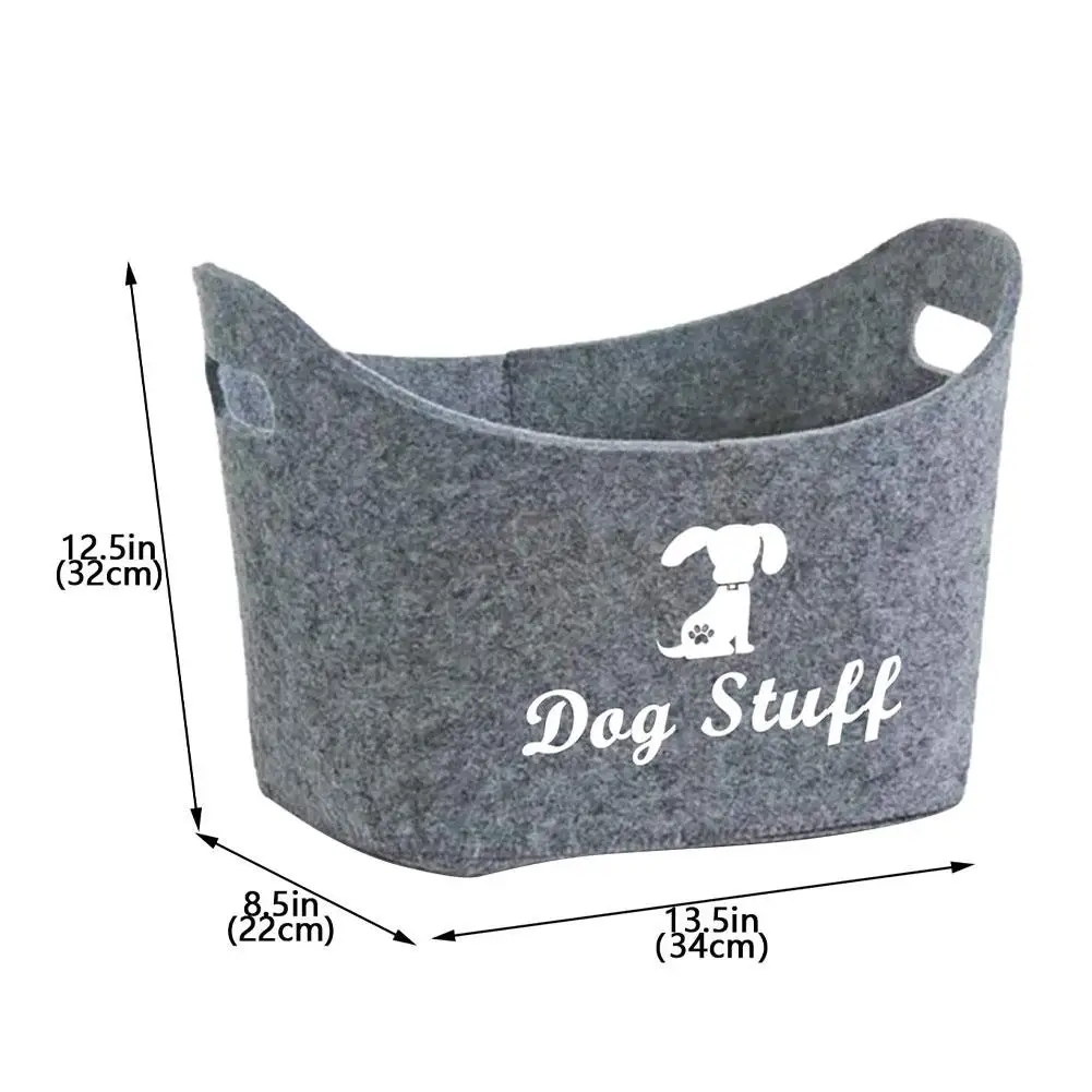 

Felt Pet Toy Box Washable Pet Toy Storage Basket Organizer With Handles Perfect For Organizing Pet Toys Blankets Leashes