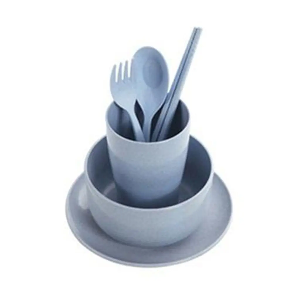 Разлагаемый набор столовых приборов из пшеничной соломы миска для лапши