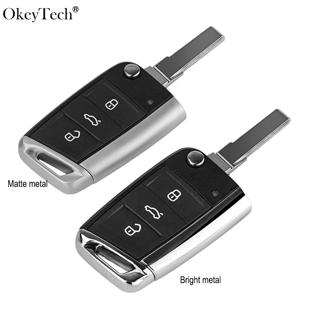Okeytech 3 кнопки дистанционный Складной автомобильный запасной чехол для ключа для V W Golf 7 4 5 Passat b5 b6 polo Touran для сиденья Skoda Auto