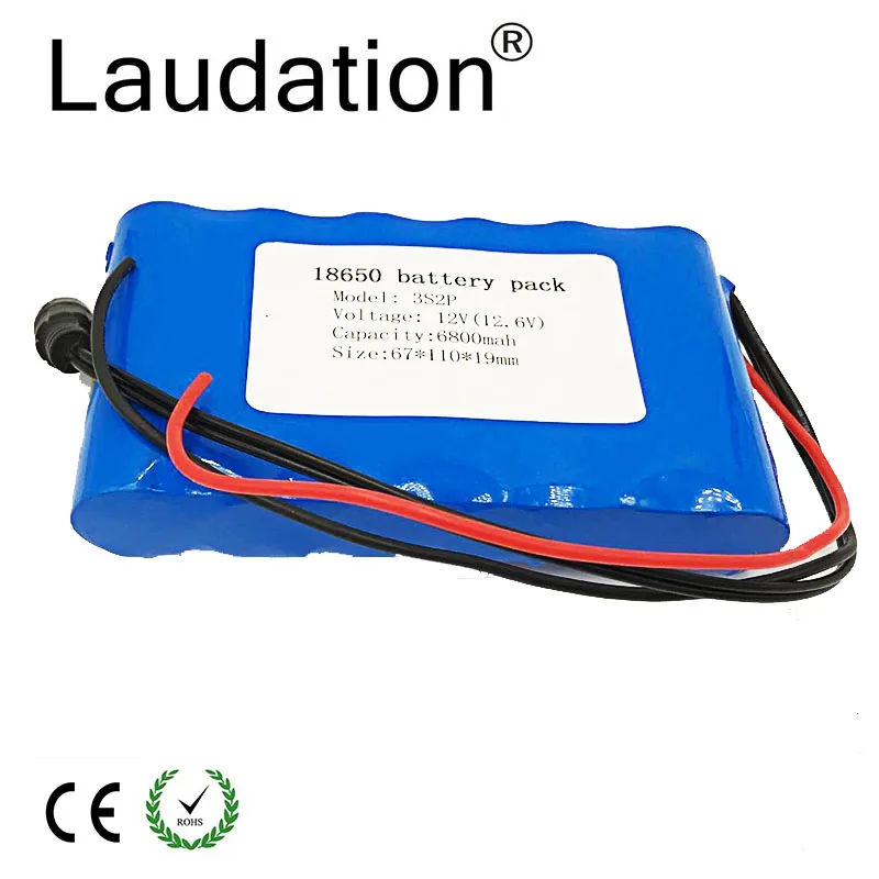 Бесплатная доставка 3S BMS 11 1 V 6.8Ah 12 6 6800 mAh 12V Портативный Перезаряжаемый литиевый