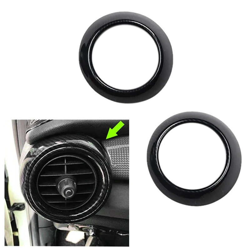 

Car Styling 2PCS ABS Carbon Fiber Interior Dashboard Side Air Vent Outlet Cover Trim for 2011-2016 MINI Countryman R60