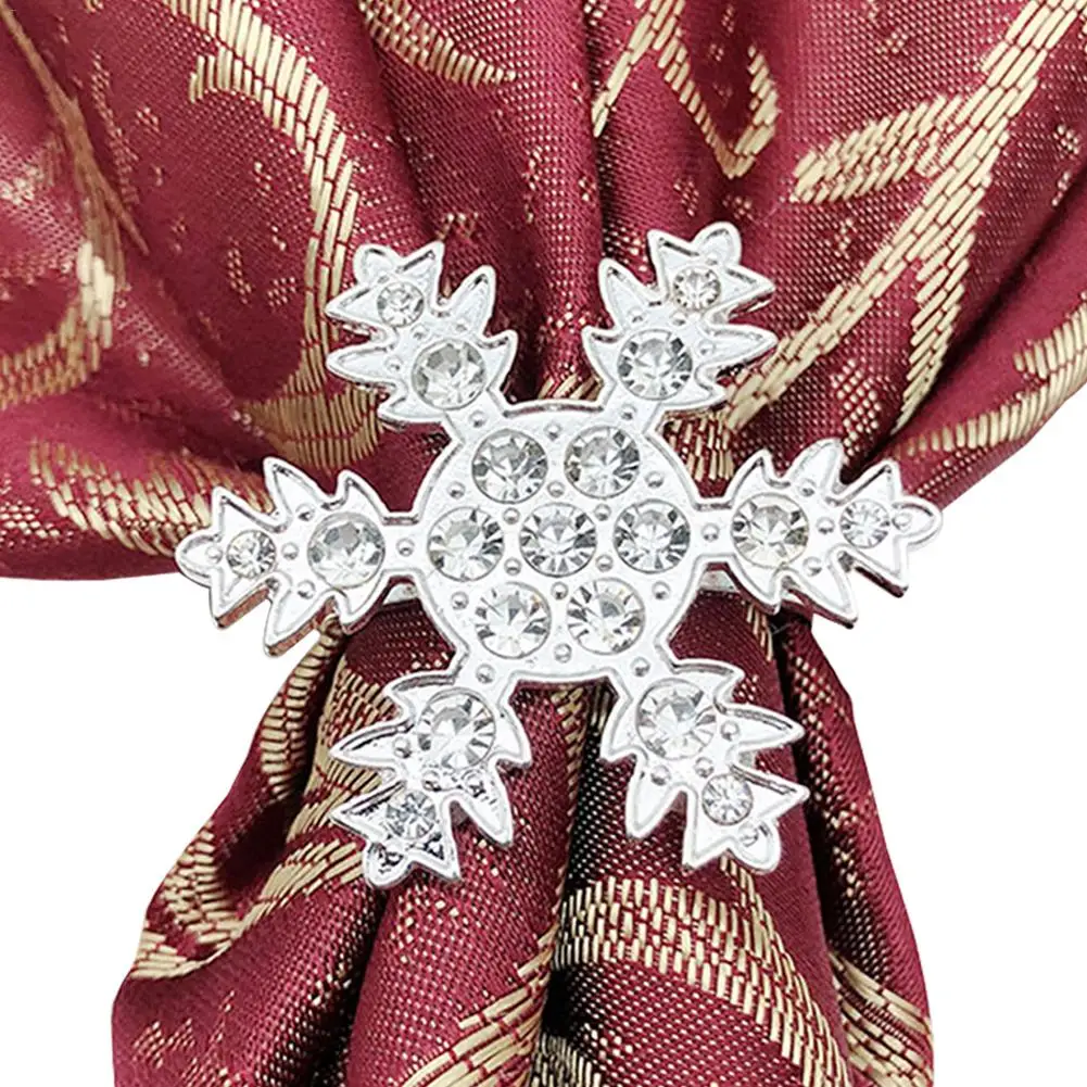 Рождественские кольца для салфеток со снежинками Цвет золотистый серебристый