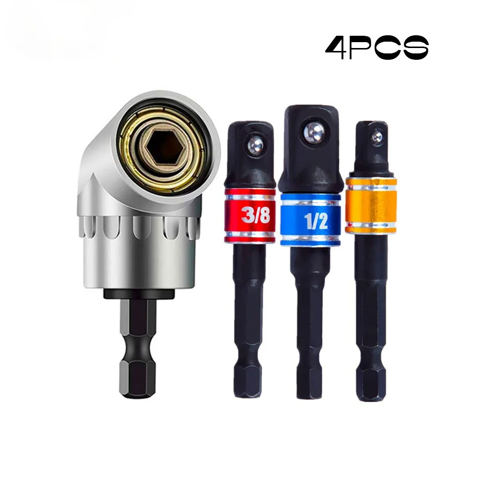 

Z&Y 3Pcs 1/4" 3/8" 1/2" Impact Grade Driver Socket Adapter Extension Set With 105 Degree Right Angle Screwdriver set