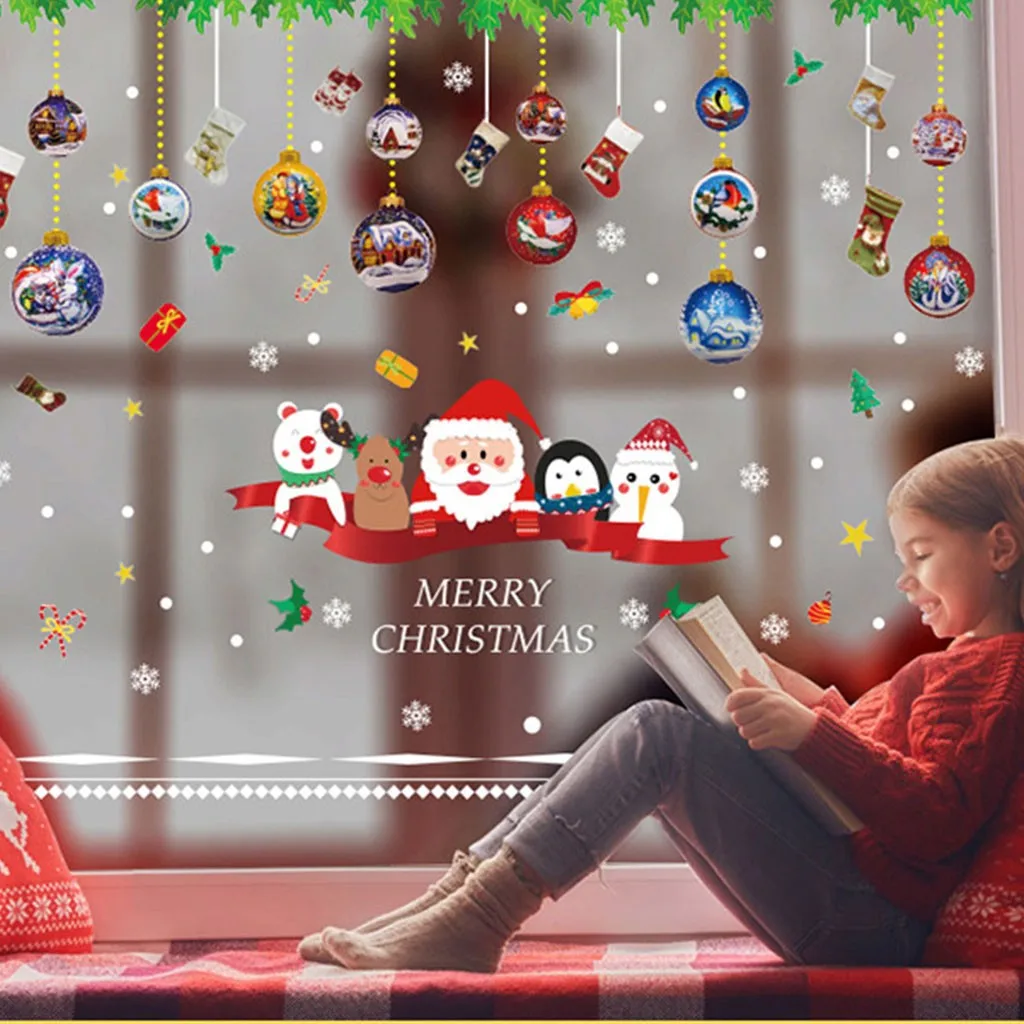 Фотообои с милым Санта Клаусом для дома магазина кафе окна двери декоративное