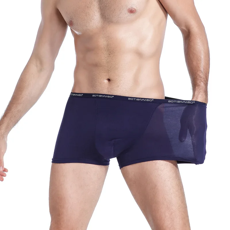

Men's Solid Color Mid-Waist Boxer Briefs Pure Natural Modal Sweat-Absorbent Breathable Moisture-Wicking Panties
