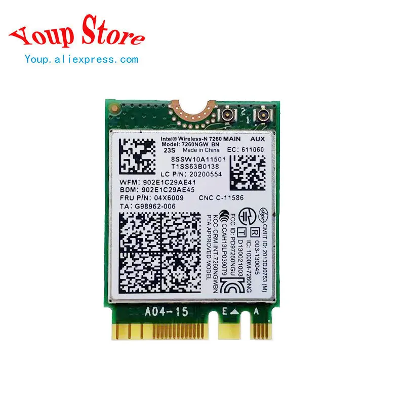 

Новая Оригинальная WLAN-карта 04X6009 для Lenovo Thinkpad X240 X240S T440 T440S T440P L440 L540 W540 T540P Yoga 2 13 Intel 7260NGW