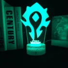 3D ночной Светильник в виде флага Орды от Game Warcraft, меняющий цвет ночсветильник для детей, подарок для ребенка, украшение для спальни, светодиодная лампа с сенсорным датчиком