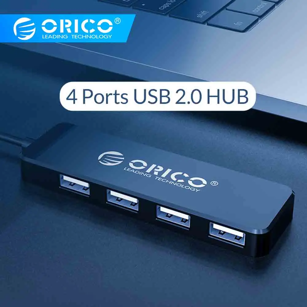 ORICO USB 2,0 концентратор 4 порта Мини Высокоскоростной Мульти USB разветвитель расширитель портативный OTG адаптер для портативных ПК huawei mate 10 Pro