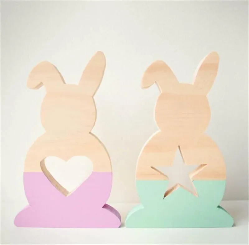 Милый деревянный кролик украшения для детской комнаты креативные игрушки