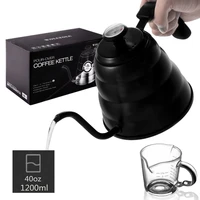 40oz1 2l non stick coating stainless steel tea coffee kettle with thermometer gooseneck thin spout for pour over coffee pot
